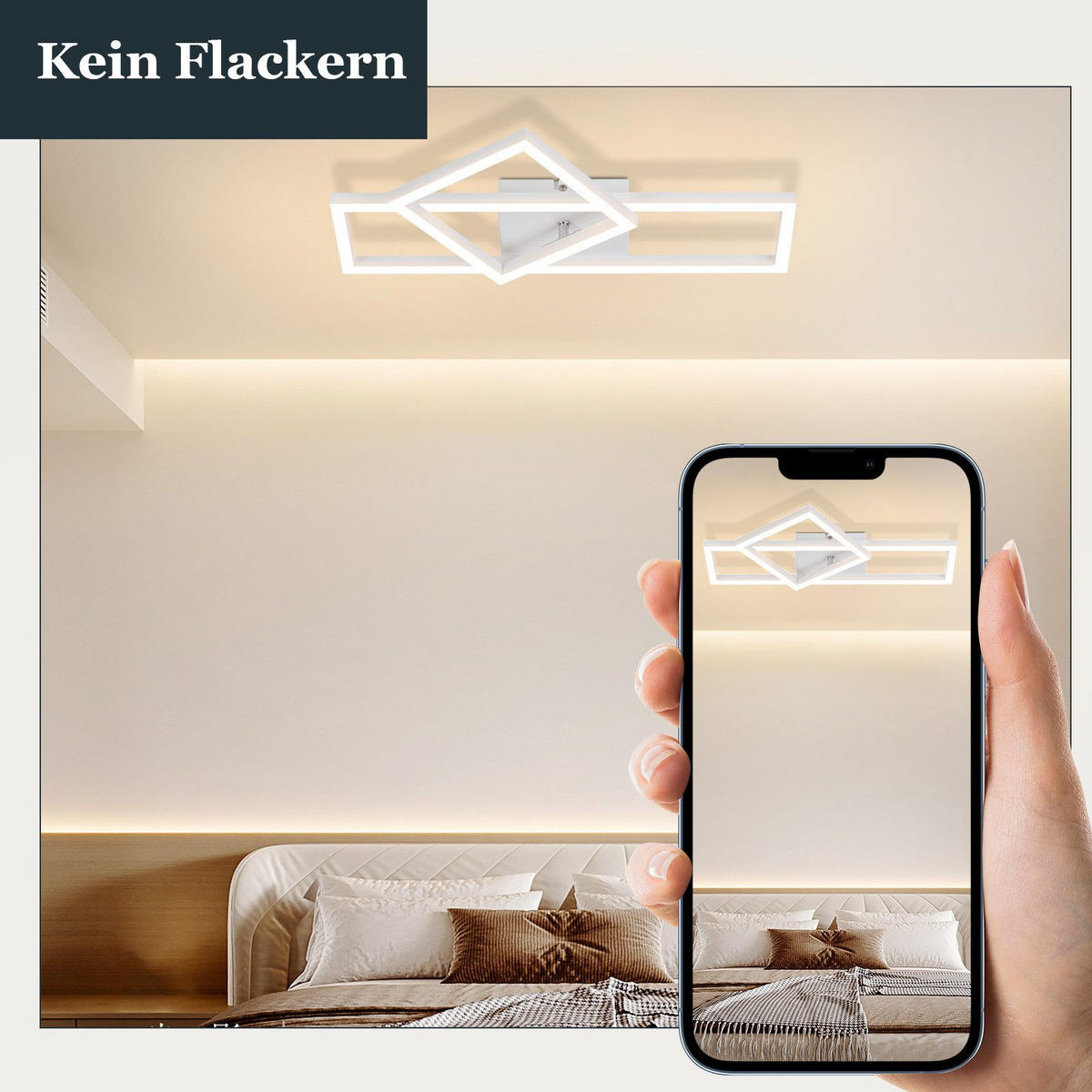 LED-DECKENLEUCHTE Malloy 42/20/7 cm - Weiß, Metall (20/42/7cm) - Nettlife