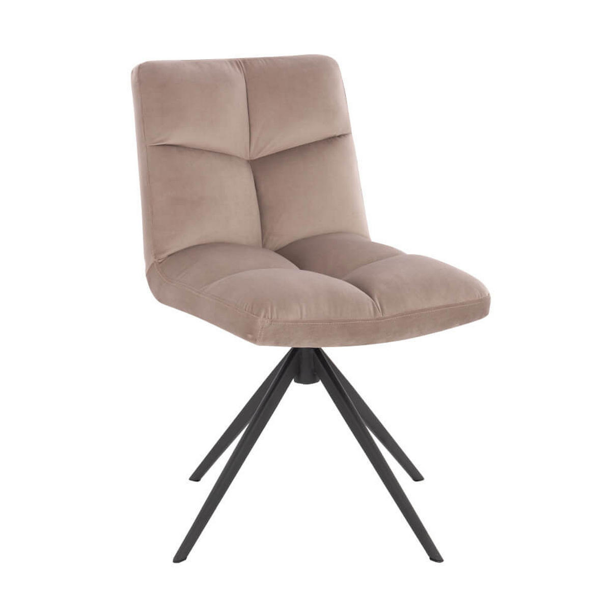 ESSZIMMERSTUHL NODA - Farbe: Hellbraun, Menge: 2 - Hellbraun, Textil/Metall (61/84/47cm) - Home Deluxe