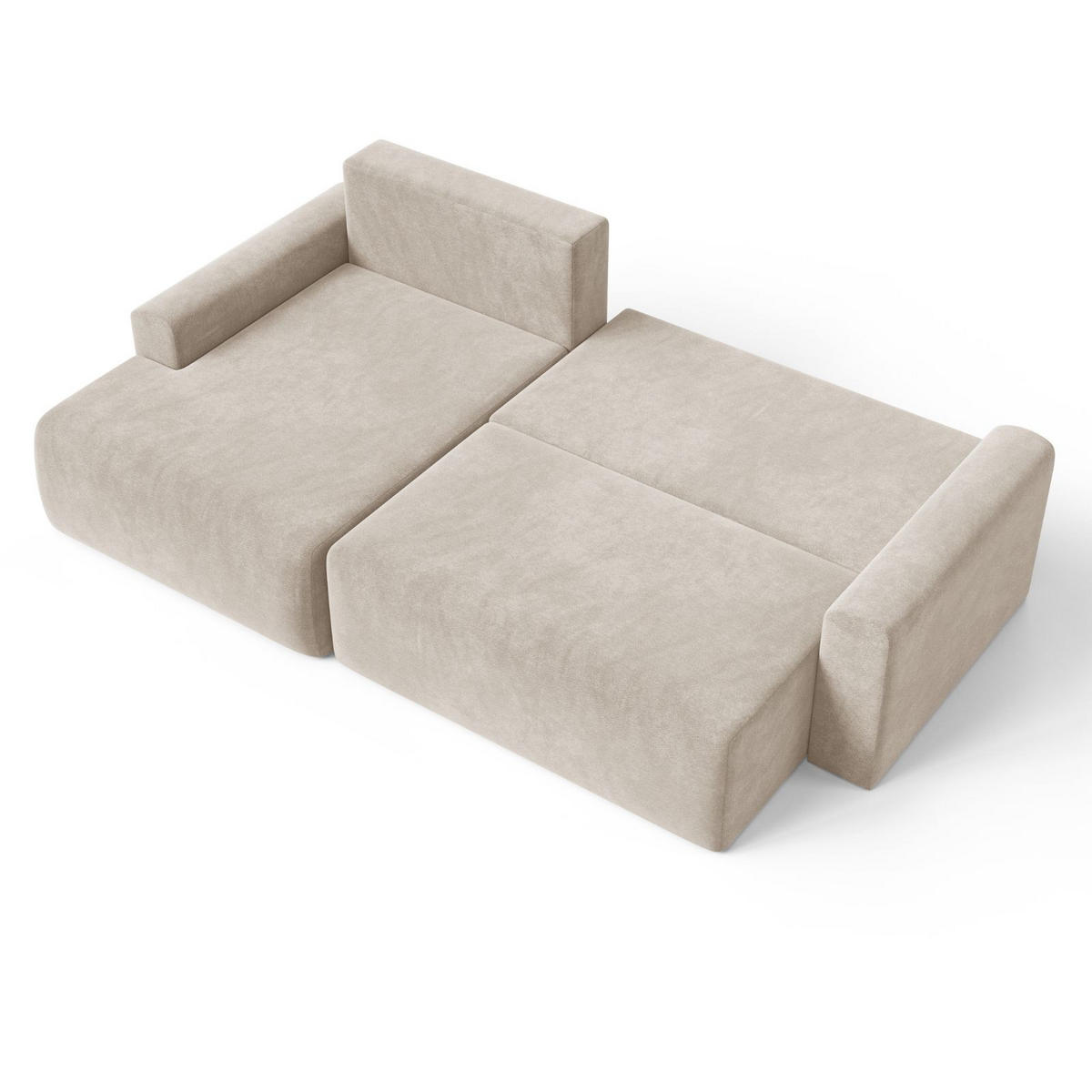 ECKSOFA MILO LARGE mit Schlaffunktion, Bettkasten und Cordbezug, Links - VIBE 08 - Beige, Holz (270/142cm) - Dekori_Interiors