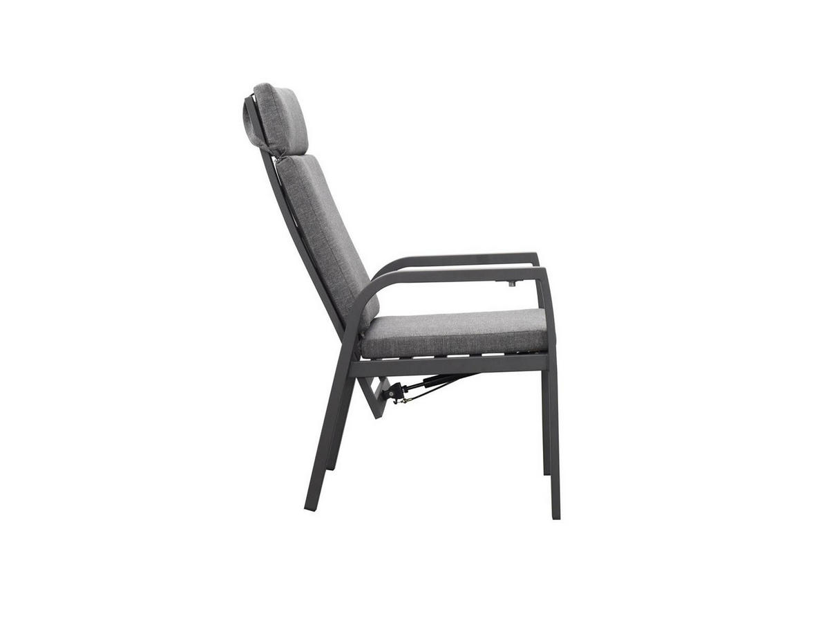 GARTENSESSEL Denver 2er-SET Anthrazit Aluminium verstellbare Rückenlehne - Grau, Kunststoff (63/109/58cm) - Green Spirit