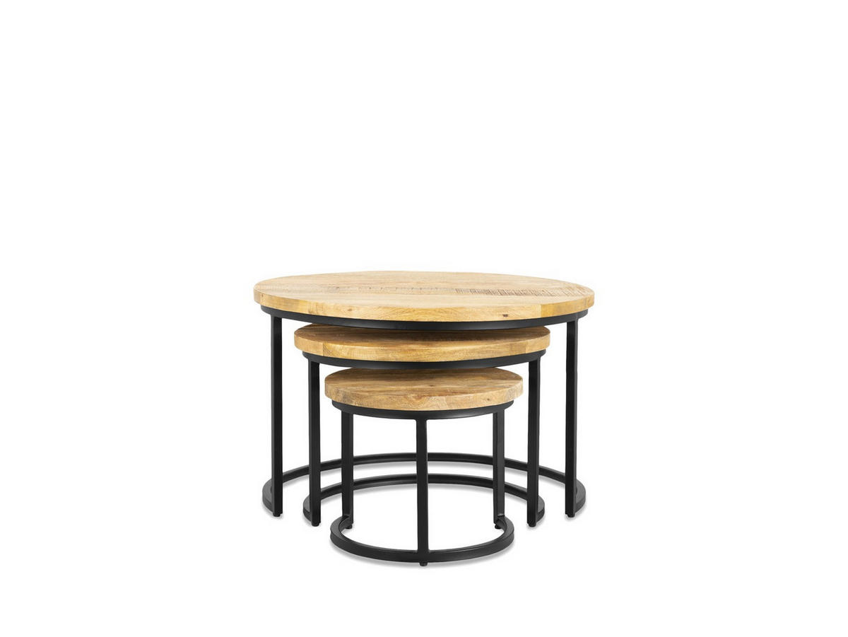 COUCHTISCH Rylee Mangoholz Durchmesser 74 cm Natur - Naturfarben, Holz (74/74/48cm)