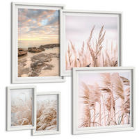 BILDER SET 5er Set - 50x50 cm & 20x30 cm & 40x60 cm Weißer Rahmen - Meerblick von Venedig - Weiß, Kunststoff (40/60cm) - TULUP