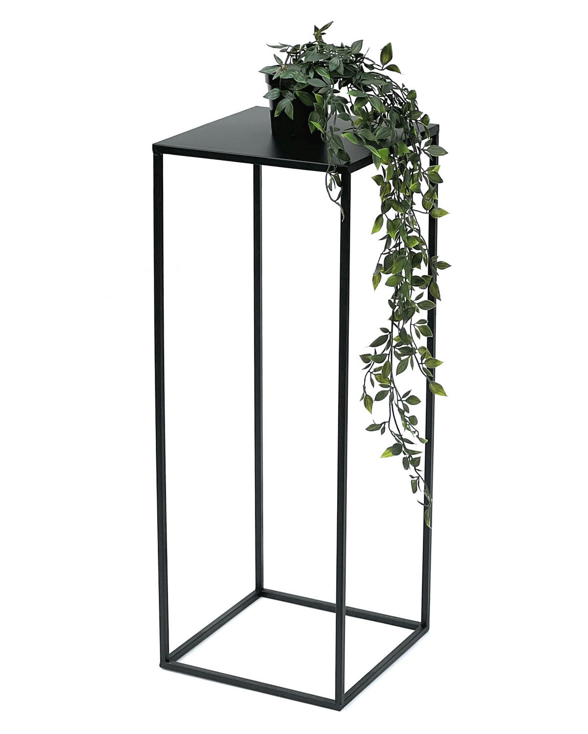 BLUMENHOCKER Metall Schwarz Eckig 70 cm  96315 L - Schwarz, Metall (28/70/28cm) - DanDiBo
