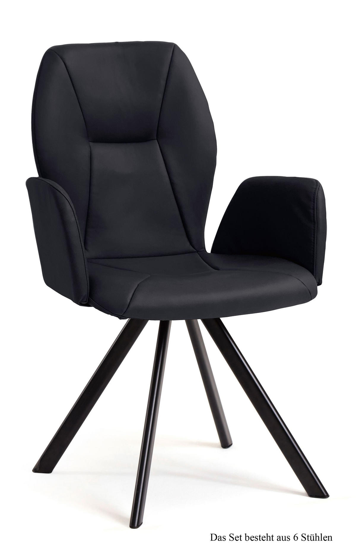 ARMLEHNSTUHL (6er-Set) Denna 58x92x60 Schwarz/Anthrazit - Anthrazit/Schwarz, Kunststoff (60/92/58cm) - 58aufmkessel