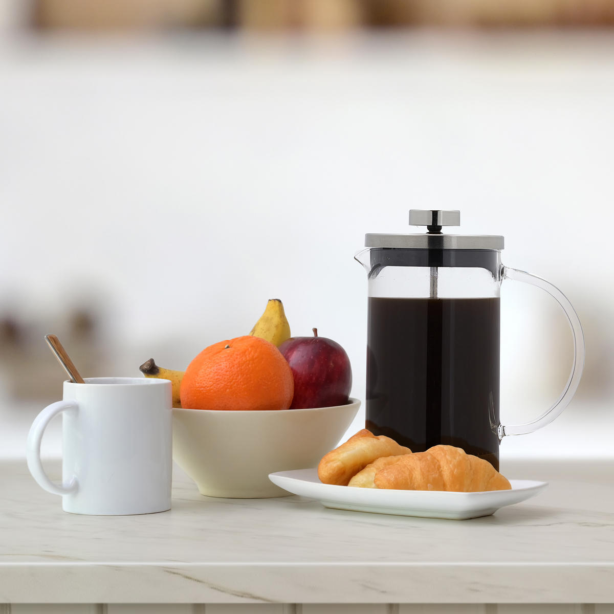 KAFFEEBEREITER - Transparent, Glas/Metall (15/17.5/9cm) - Relaxdays