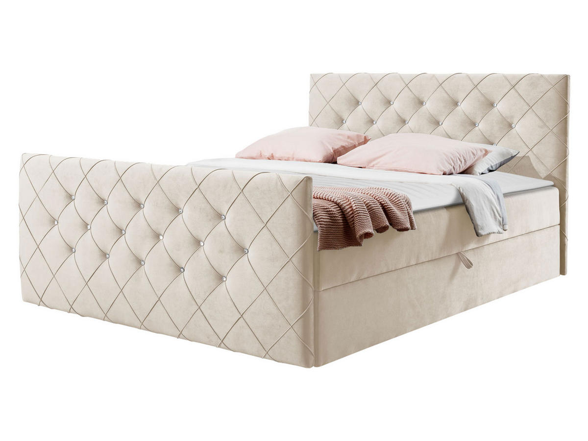 BOXBETT Malaga - Beige, Holz (200/200cm) - MIRJAN24