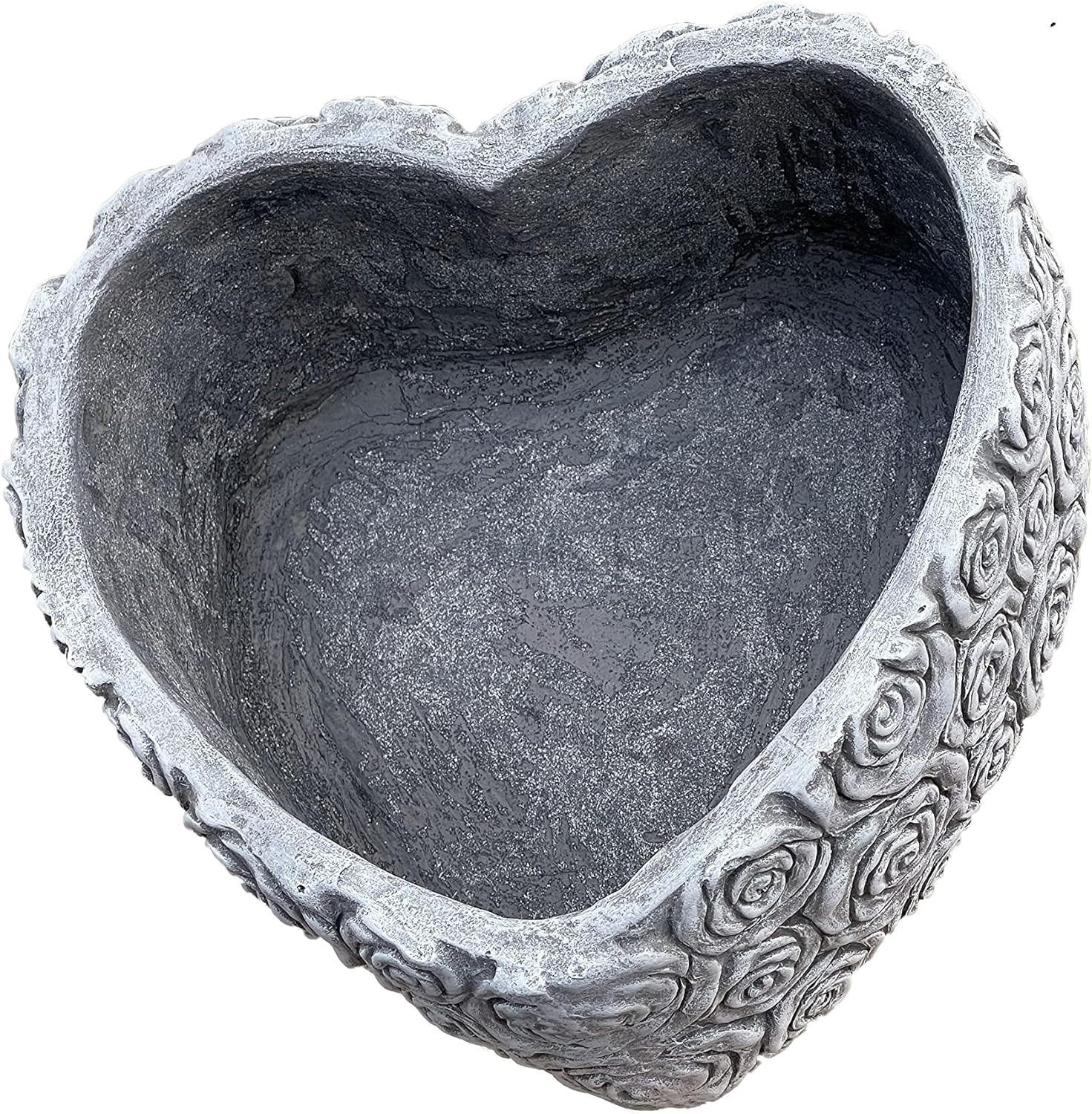 STEINFIGUR Rosenherz XL frostfest Steinguss - Grau, Stein (28/14/29cm) - stoneandstyle