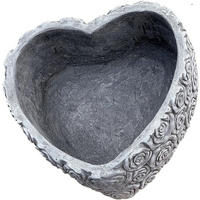 STEINFIGUR Rosenherz XL frostfest Steinguss - Grau, Stein (28/14/29cm) - stoneandstyle