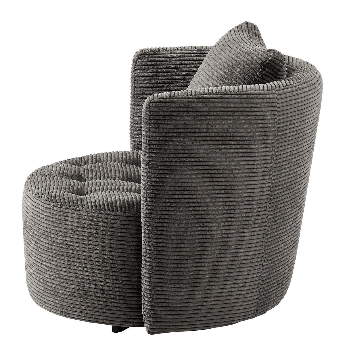 SESSEL - Schwarz/Grau, Textil/Metall (65/65/40cm) - home24