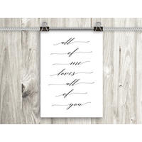 POSTER DIN A4 21x29,7 cm Liebe Typografie schwarz weiß - Weiß, Papier (21/29.7/2cm) - artissimo