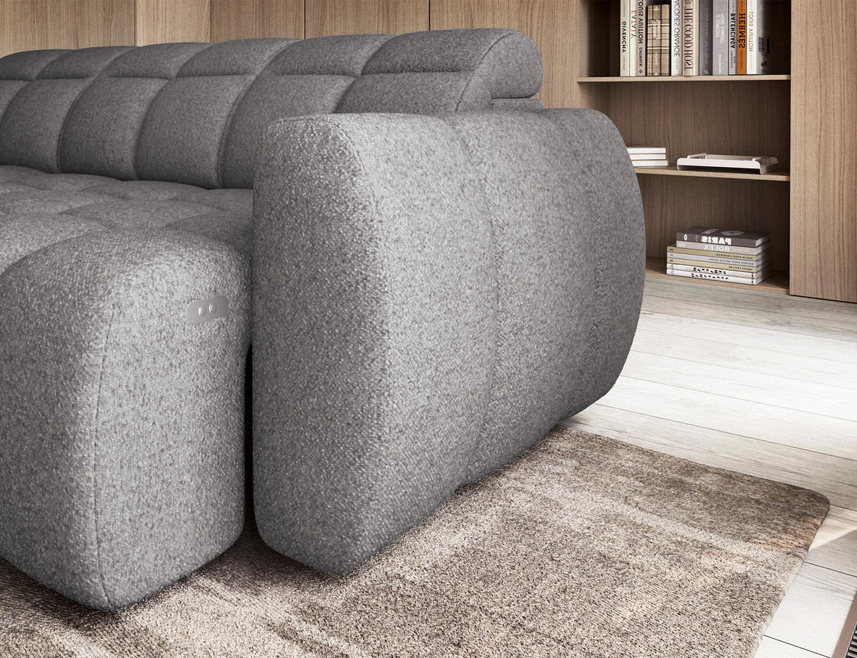 ECKSOFA Eagle L - Grau (Paolli 04) - Grau, Holzwerkstoff (258/208cm) - Möblo