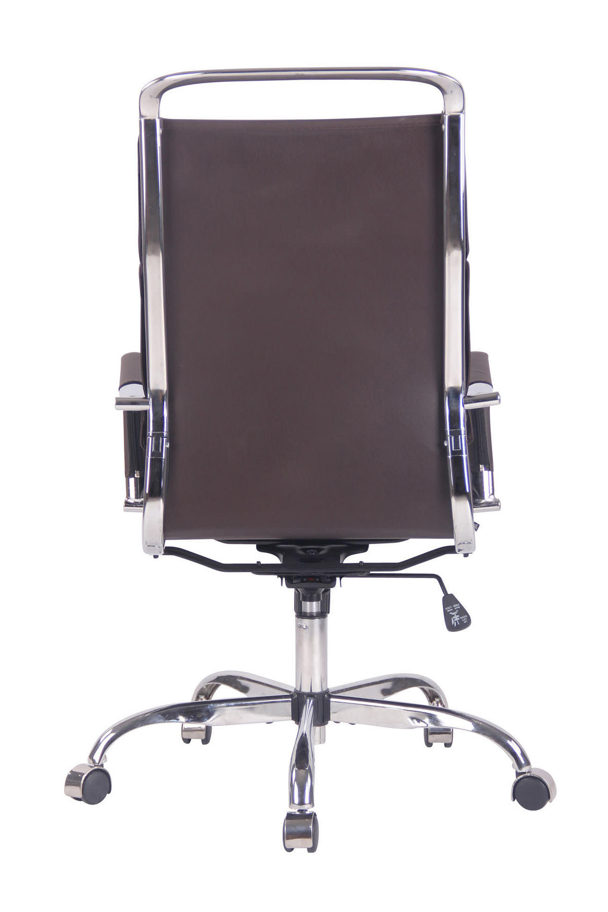 DREHSTUHL Lederlook coffee - Chromfarben/Braun, Textil/Metall (58/110/63cm) - CLP