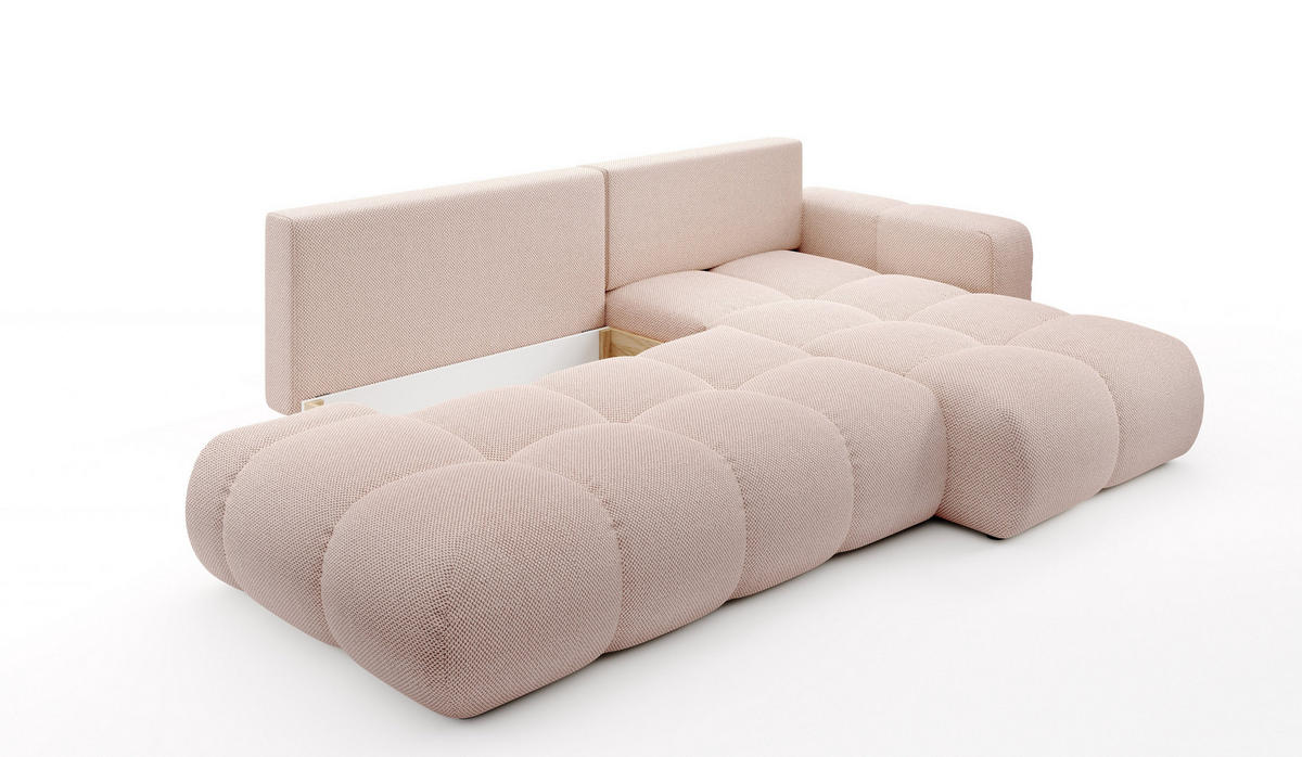 ECKSOFA DUCA R-S Orange Jersey mit Schlaffunktion - Orange, Holz (266.5/266.5cm) - MASSENO