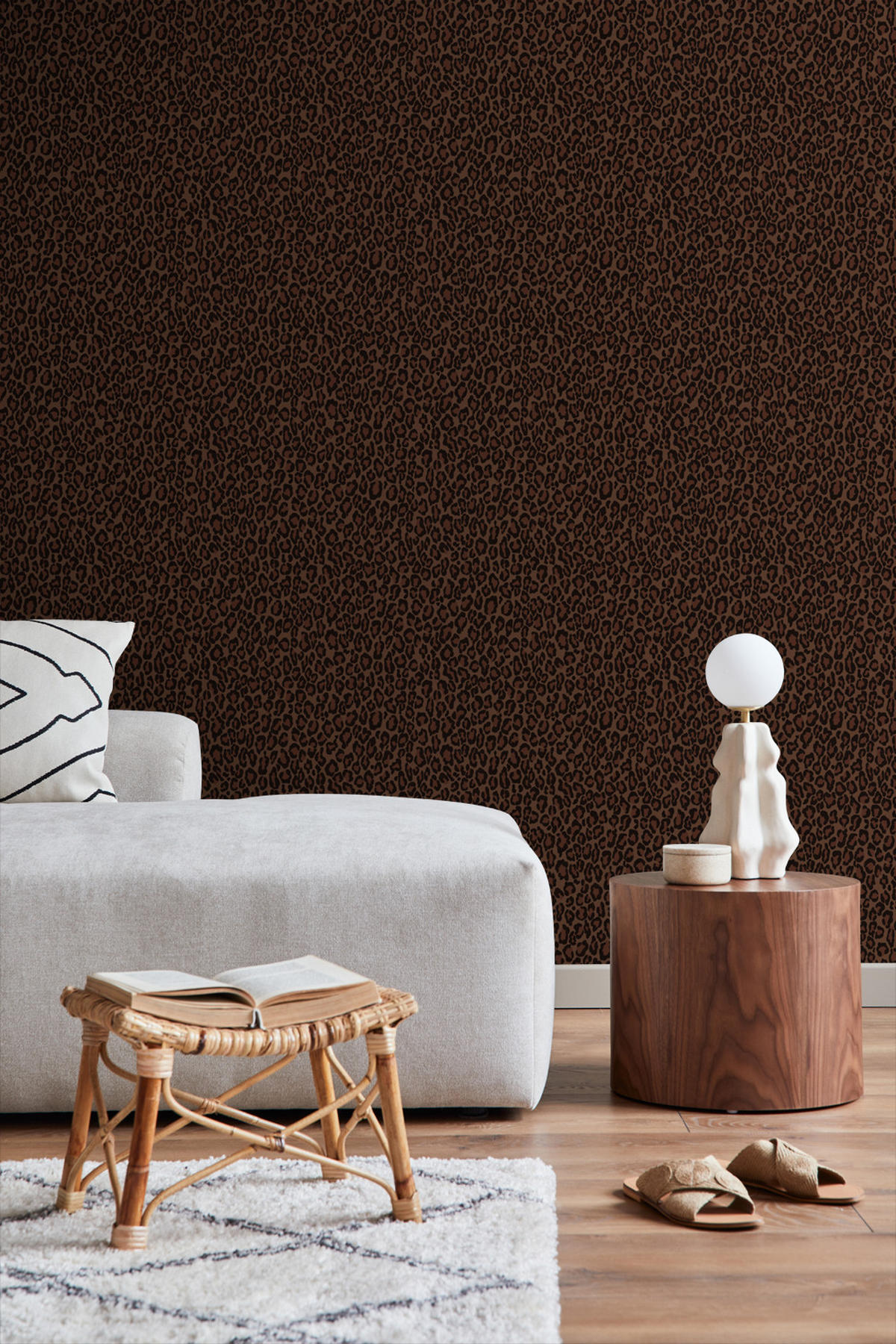 TAPETE Leopardenmuster 53 cm x 10.05 m - Braun, Papier (53/1000cm) - ESTAhome