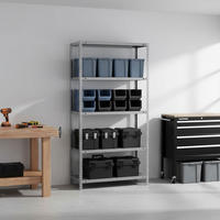 SCHRAUBREGAL PANDA TALL | HxBxT 200x100x40cm | 5 Fachböden | Fachlast 75kg | Grau - Grau, Metall (100/200/40cm) - PROREGAL