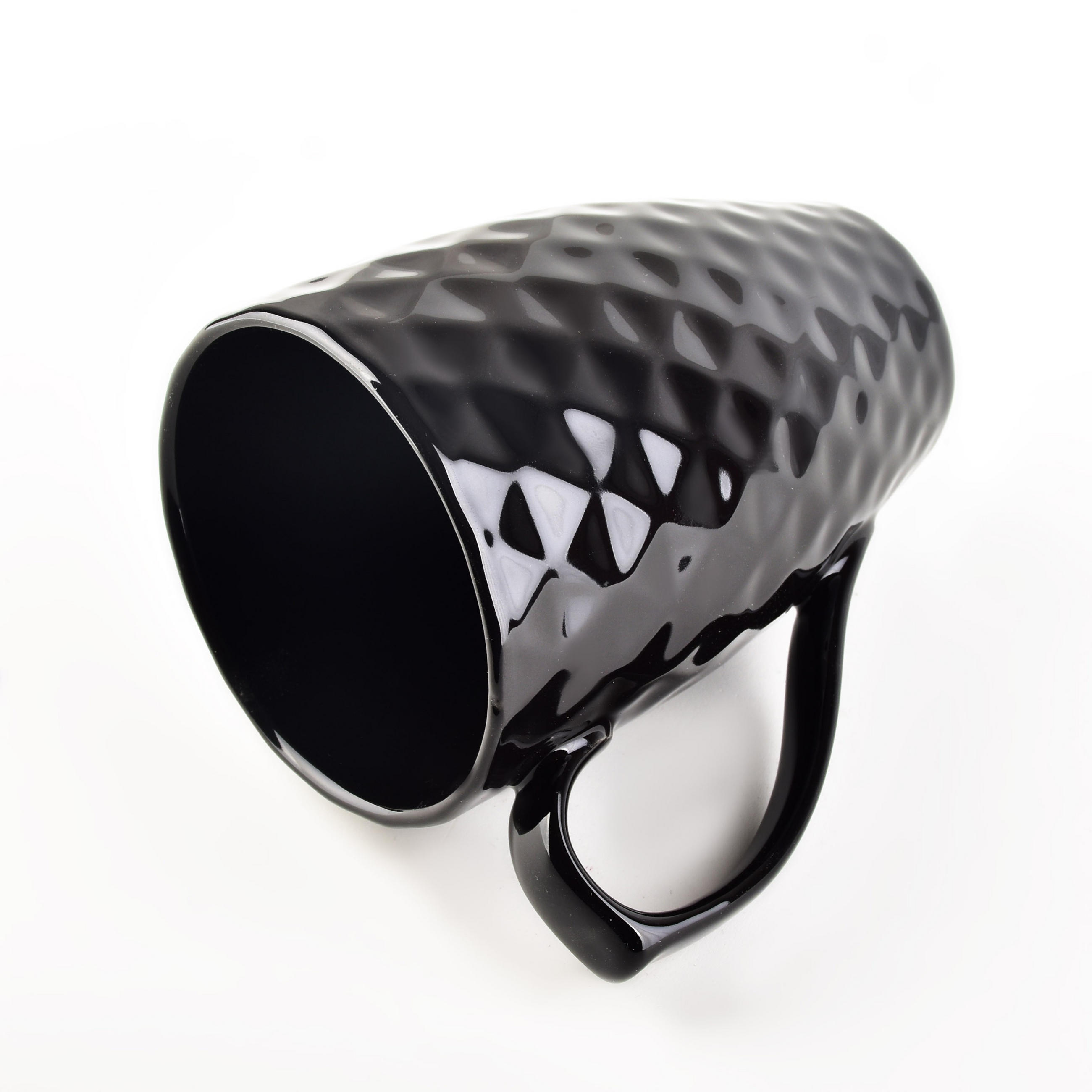 BECHER Diament Schwarz 8/11/11 cm Keramik - Schwarz, Keramik (0.28L) - Mondex