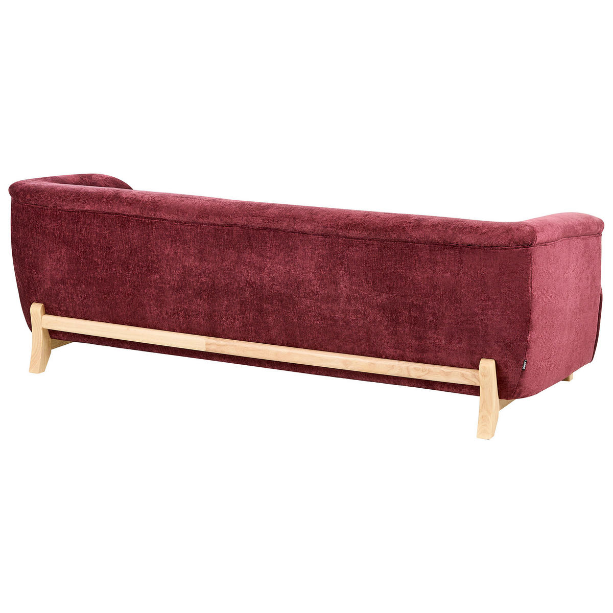 3-SITZER-SOFA Chenillegewebe Burgunderrot Alnor - Dunkelrot, Textil (205/67/85cm) - Beliani