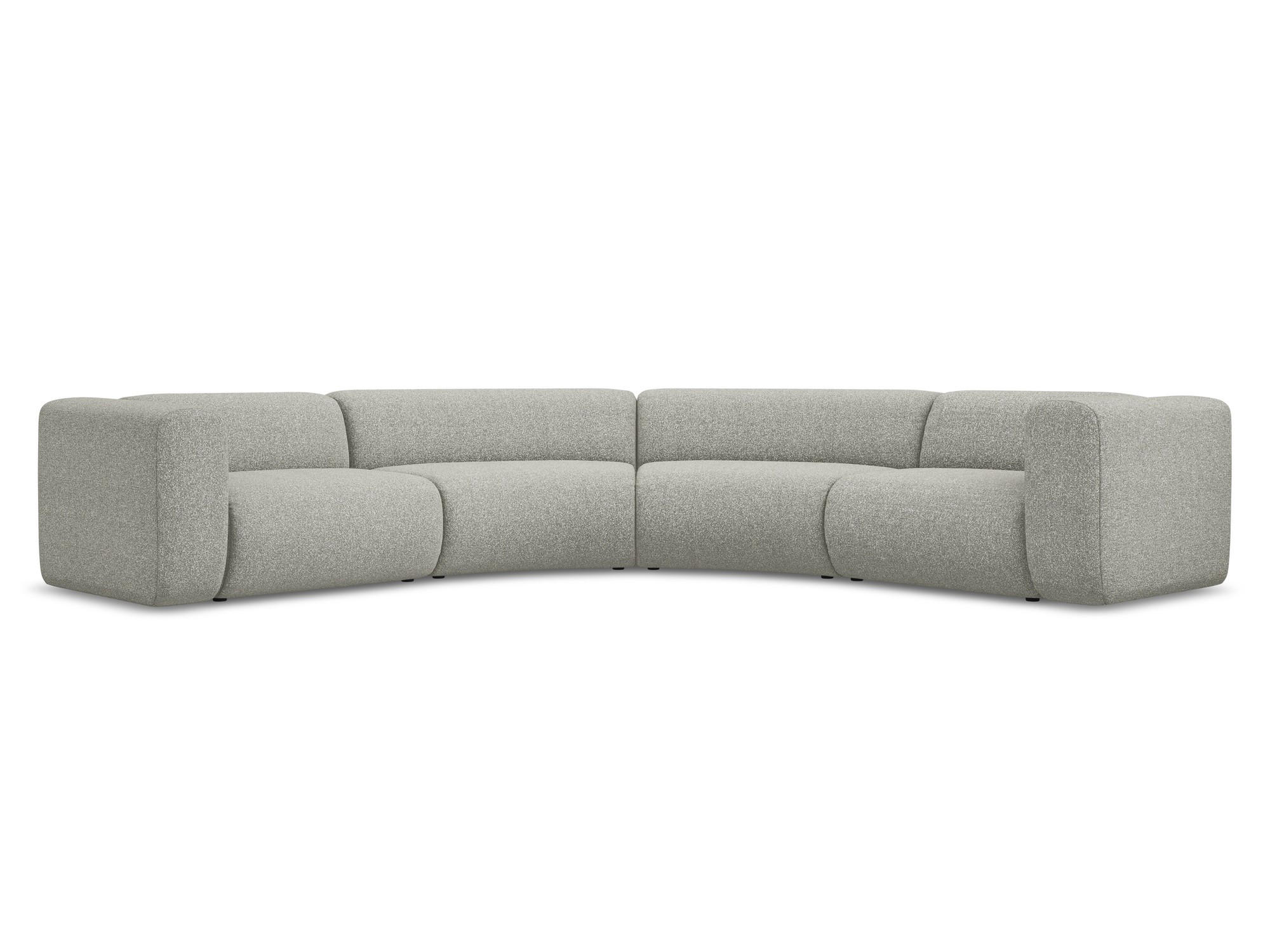 ECKSOFA Strukturstoff Stoff Grau - Hellgrau/Schwarz, Kunststoff/Textil (318/318cm) - Makamii