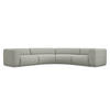 ECKSOFA Strukturstoff Stoff Grau - Hellgrau/Schwarz, Kunststoff/Textil (318/318cm) - Makamii