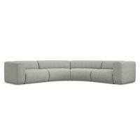 ECKSOFA Strukturstoff Stoff Grau - Hellgrau/Schwarz, Kunststoff/Textil (318/318cm) - Makamii