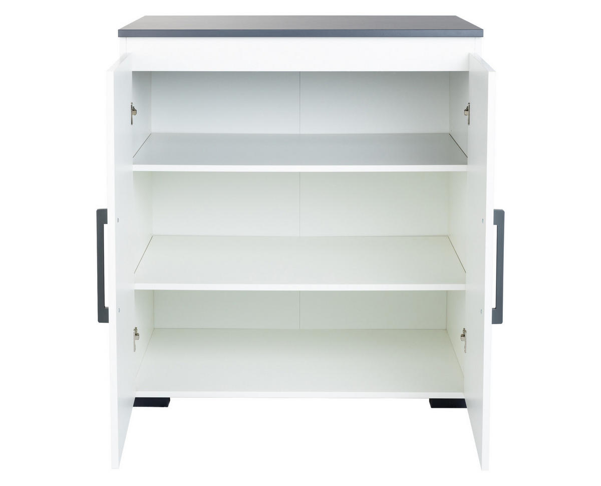 KOMMODE 85/92/50 cm Weiß Anthrazit - Anthrazit/Weiß, Holzwerkstoff/Kunststoff (85/92/50cm) - arthur berndt