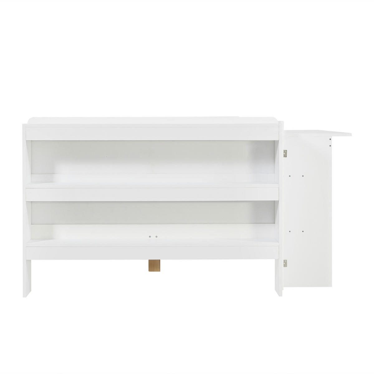 STAURAUMBETT 120/200 cm mit Schreibtisch, DE-41759, in Weiß - Weiß, Holzwerkstoff (120/200cm) - ComfortXL