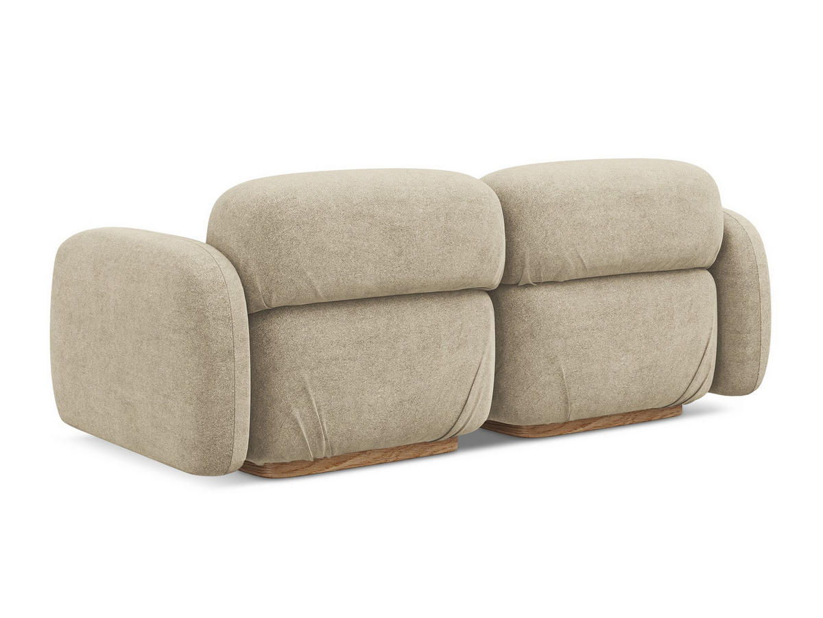 3-SITZER SOFA Bouclé Stoff Beige - Beige/Braun, Holz/Textil (190/73/95cm) - Makamii