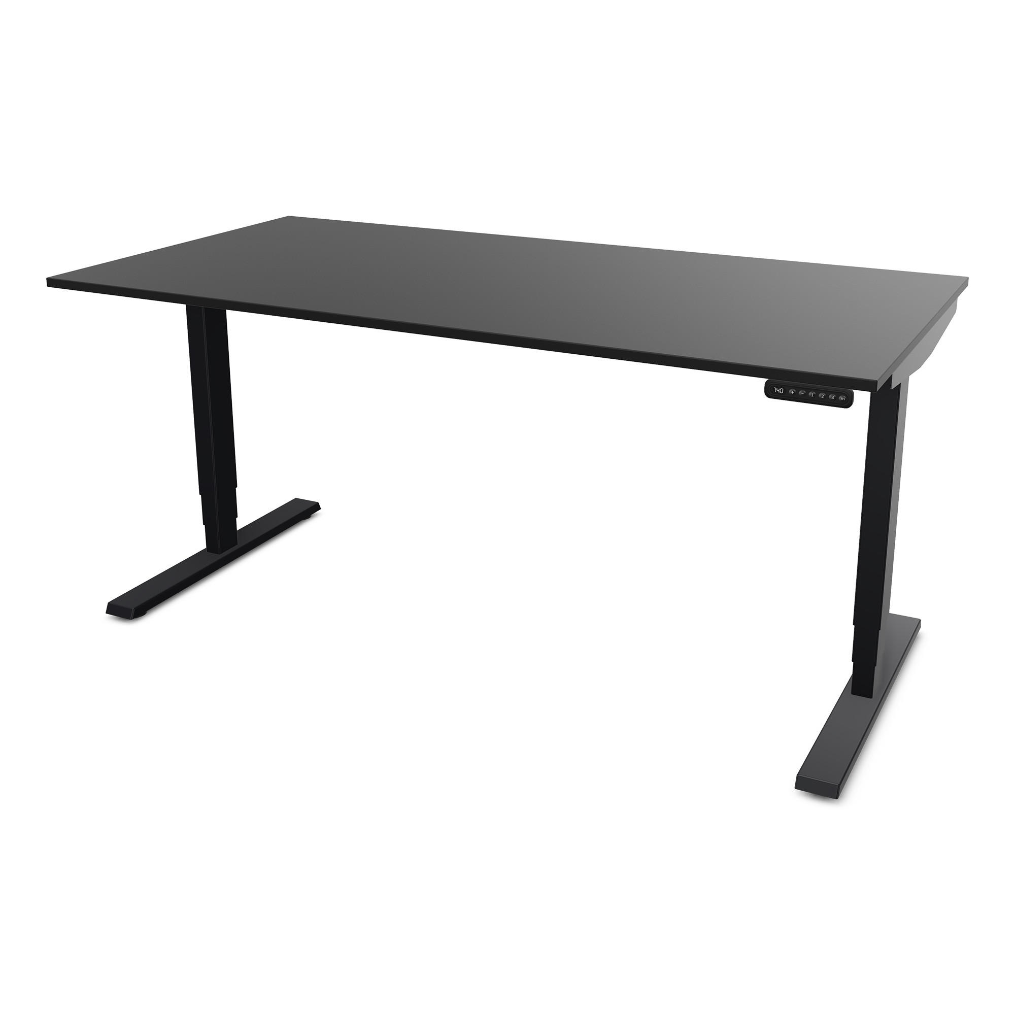 SCHREIBTISCH Elektrisch höhenverstellbarer Schreibtisch Y-Line Schwarz Schwarz 180/80/62-127cm - Schwarz, Holzwerkstoff/Metall (80/180/127cm) - ASSMANN