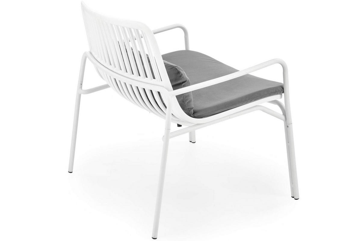 GARTENSESSEL ZALIO modern, weiß/grau - Weiß/Grau, Metall (75/66/71cm) - KONSIMO®