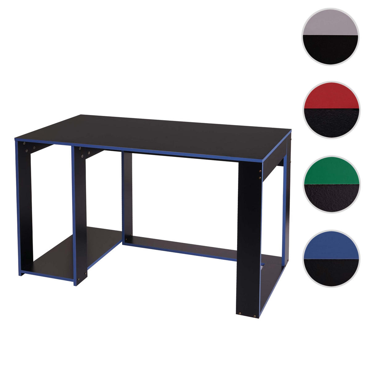 SCHREIBTISCH rechteck Schwarz, Blau - Blau/Schwarz, Holzwerkstoff (60/120/76cm) - MCW