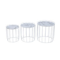 BEISTELLTISCH 3er Set PASI Weiß - Weiß, Kunststoff (40/40/43cm) - SVITA