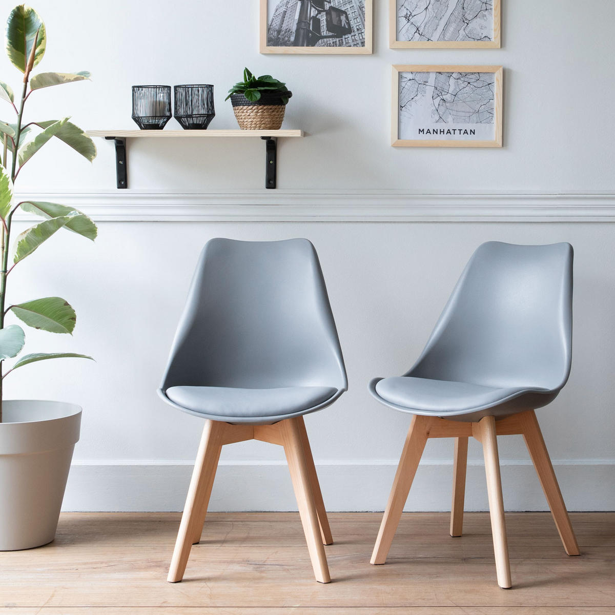 STÜHLE Nora Grau 2er-Set - Grau, Kunststoff (49/81/52cm) - Happy Garden