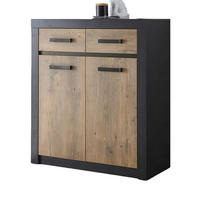 KOMMODE Kastanie und grau Fresco, 92 x 105 cm - Kastanienfarben/Dunkelgrau, Holzwerkstoff/Kunststoff (92/105/42cm) - Furn.Design