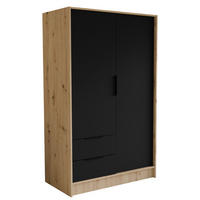 DREHTÜRENSCHRANK CAVA 102/200/51 cm Modern Kleiderschrank 2-türig Eiche Artisan - Eiche Artisan, Holzwerkstoff (102/200/51cm) - MASSENO