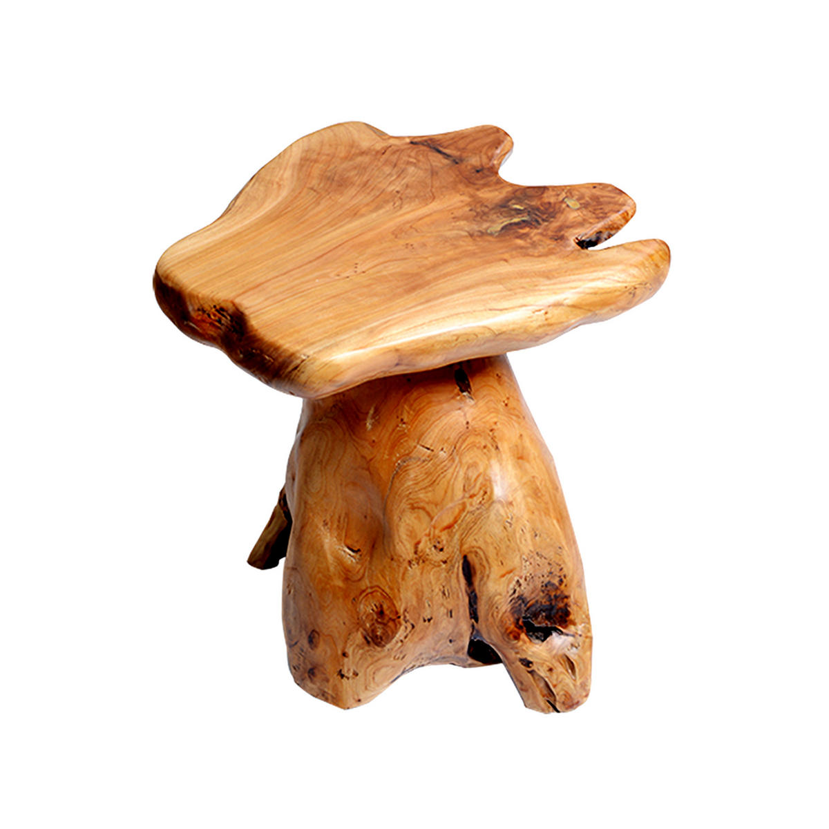 COUCHTISCH 35/30/37 cm Naturholz aus massiven Tannenholzwurzeln mit unregelmäßiger Form - Naturfarben, Holz (35/30/37cm) - OKWISH