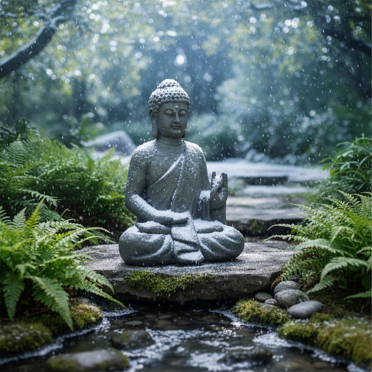 BUDDHA Figur - Anthrazit, Kunststoff (35/52/21cm) - Relaxdays
