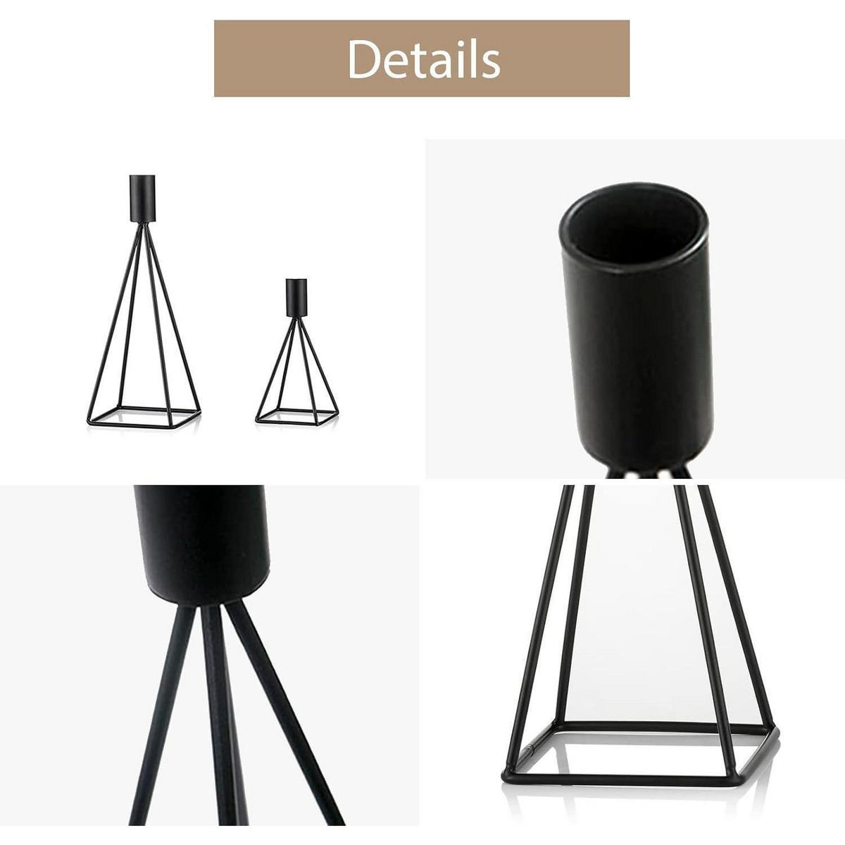 KERZENSTÄNDER 2er Set Metall Schwarz - Schwarz, Metall (9/24/9cm)