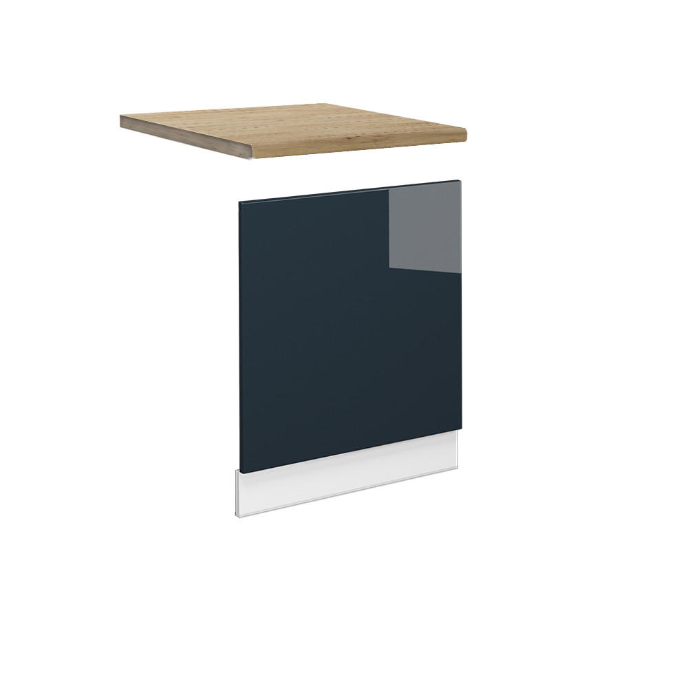 FRONTPANEL Fame-Line M&ouml;rkbl&aring; h&ouml;gblank 60 cm , AP Oak M&ouml;rkbl&aring;, Vit 67.4/60/60 cm