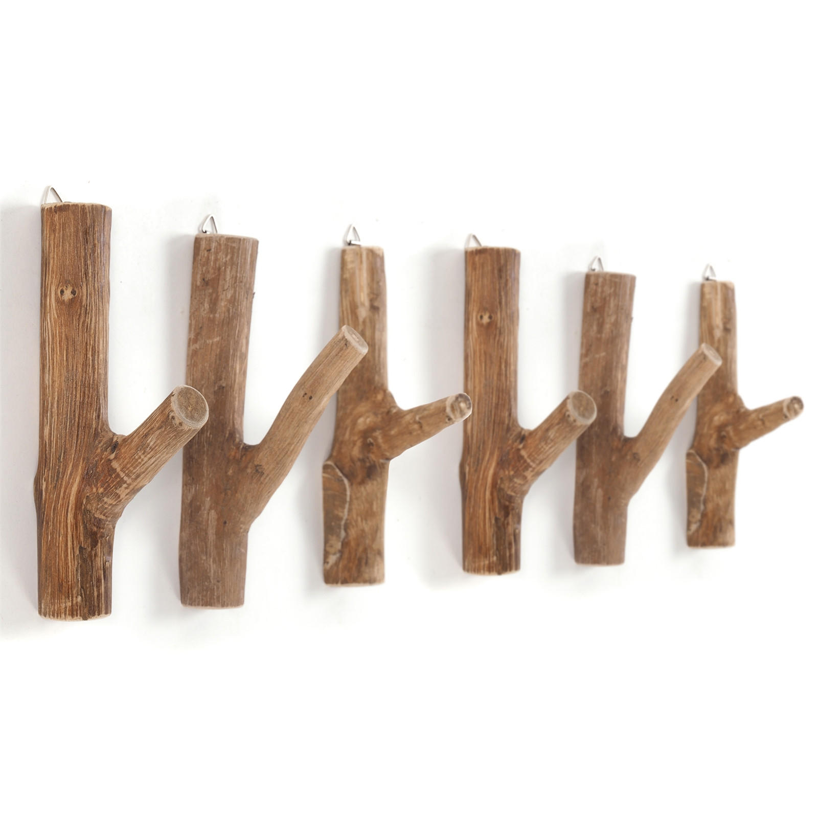 GARDEROBENHAKEN LIMB 6er Set Teakholz Wurzel naturfarben - Naturfarben, Holz (2/17/10cm) - DESIGN DELIGHTS