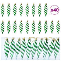WEIHNACHTSKUGEL Spiralenform 40 -teilig 3/11 cm Grün Kunststoff - Grün, Kunststoff (3/11/3cm) - vidaXL