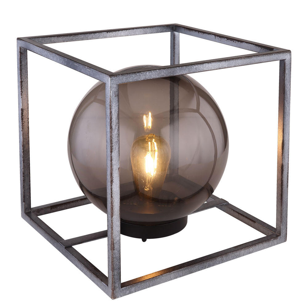 LED AUSSENLEUCHTE Kugel Rauch Schwarz - Schwarz, Glas (30/30/30cm) - Globo Lighting