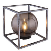 LED AUSSENLEUCHTE Kugel Rauch Schwarz - Schwarz, Glas (30/30/30cm) - Globo Lighting