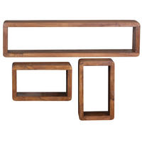 HÄNGEREGAL 3er Set BALO Sheesham - Braun, Holz (80/20/15cm) - tinkaro