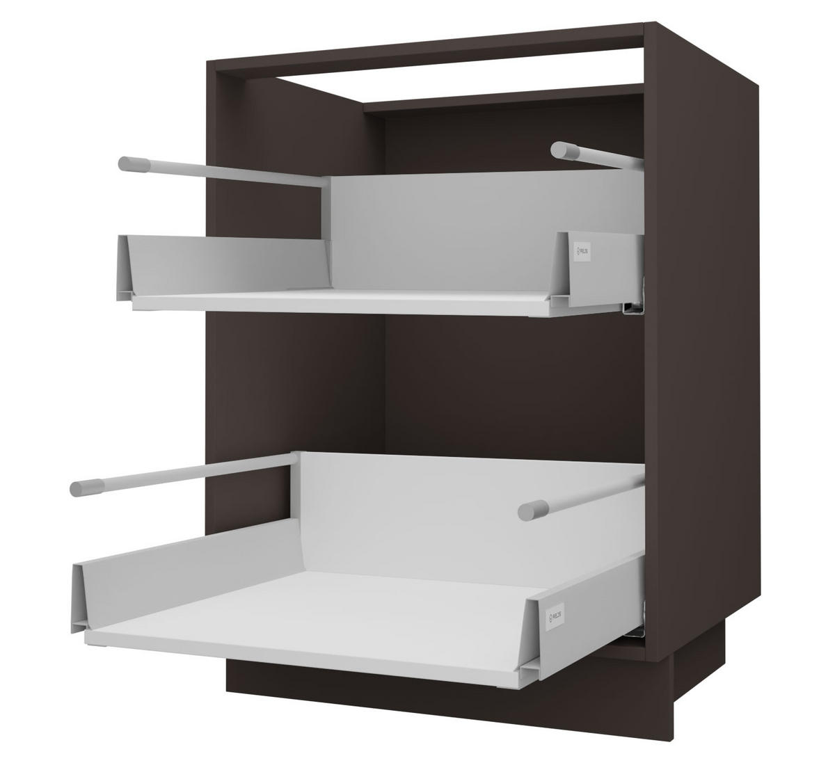 SCHUBLADENUNTERSCHRANK Brerra D2R/90 Korpus lava / Front RAL 6025 farngrün Matt 90 / 50 / 82cm - Dunkelgrau/Grün, Holz/Holzwerkstoff (90/82/50cm) - Feldmann-Wohnen