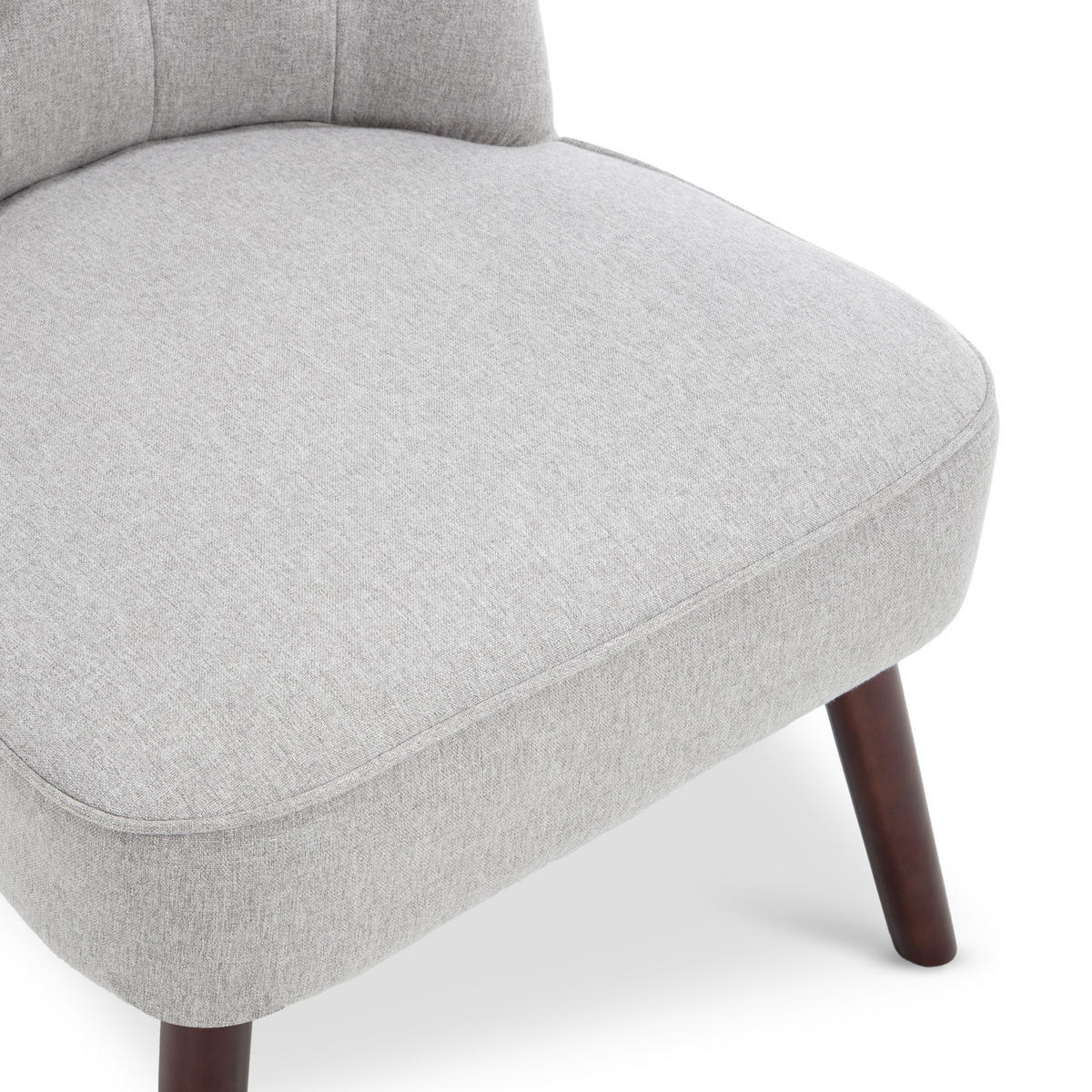 SESSEL 2er-Set Jacques gepolstert mit hellgrauem Stoff - Dunkelbraun/Hellgrau, Holz/Textil (56.5/73/62cm) - Sicaan