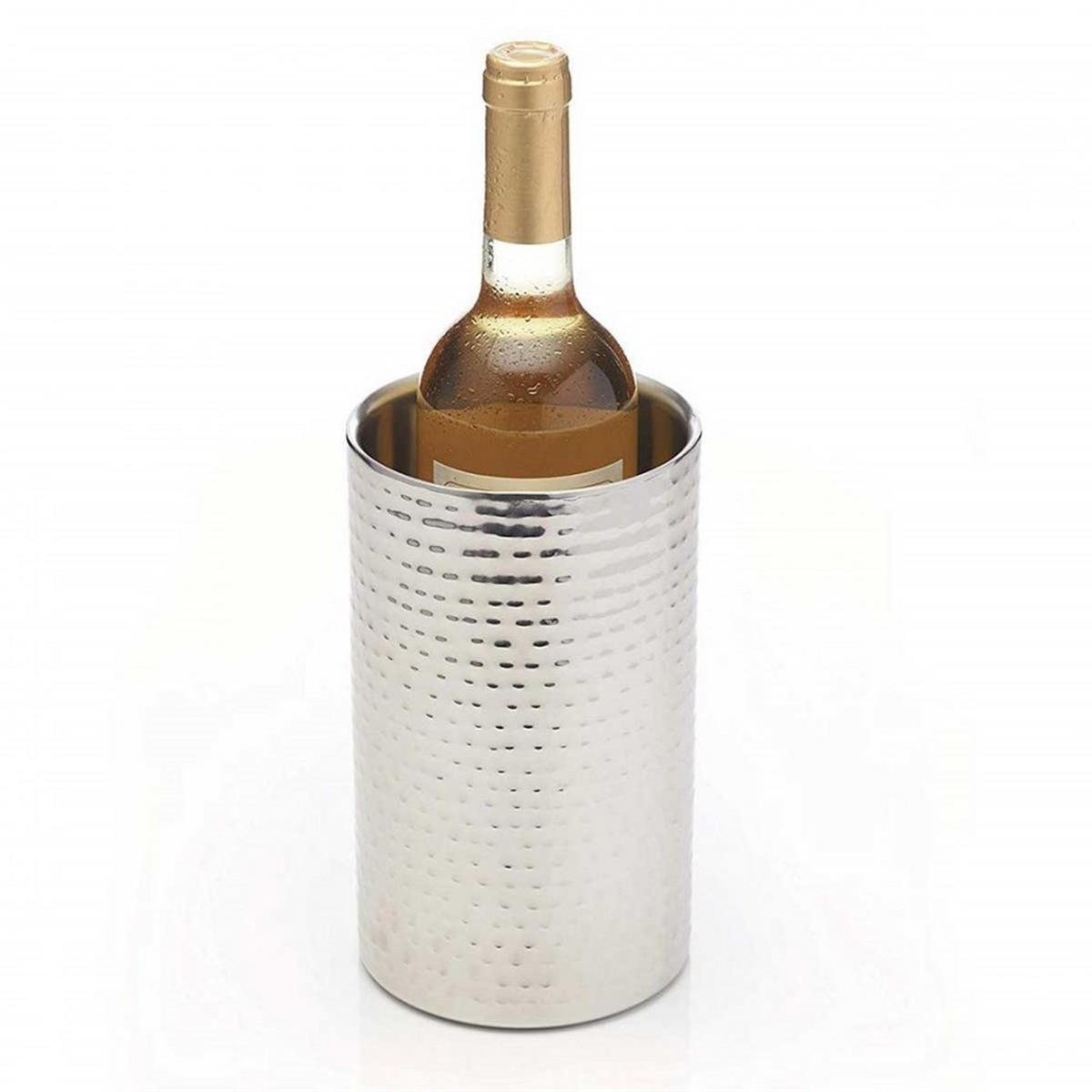 FLASCHENKÜHLER Silber 12/12/18 cm KH1504 - Silberfarben, Metall (22/18cm) - Kinghoff 