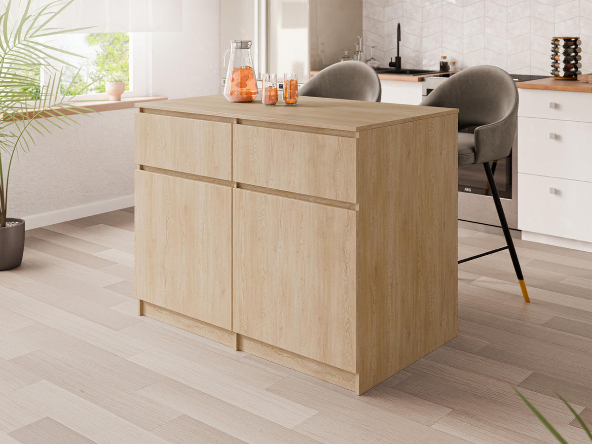 KÜCHENINSEL Ceronis - Eichefarben, Holzwerkstoff (120/95/74cm) - MIRJAN24