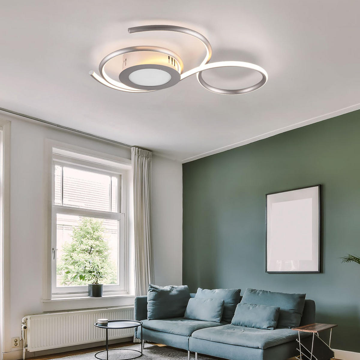 LED DECKENLEUCHTE JIVE Silber - Silberfarben, Metall (45/50/7cm)