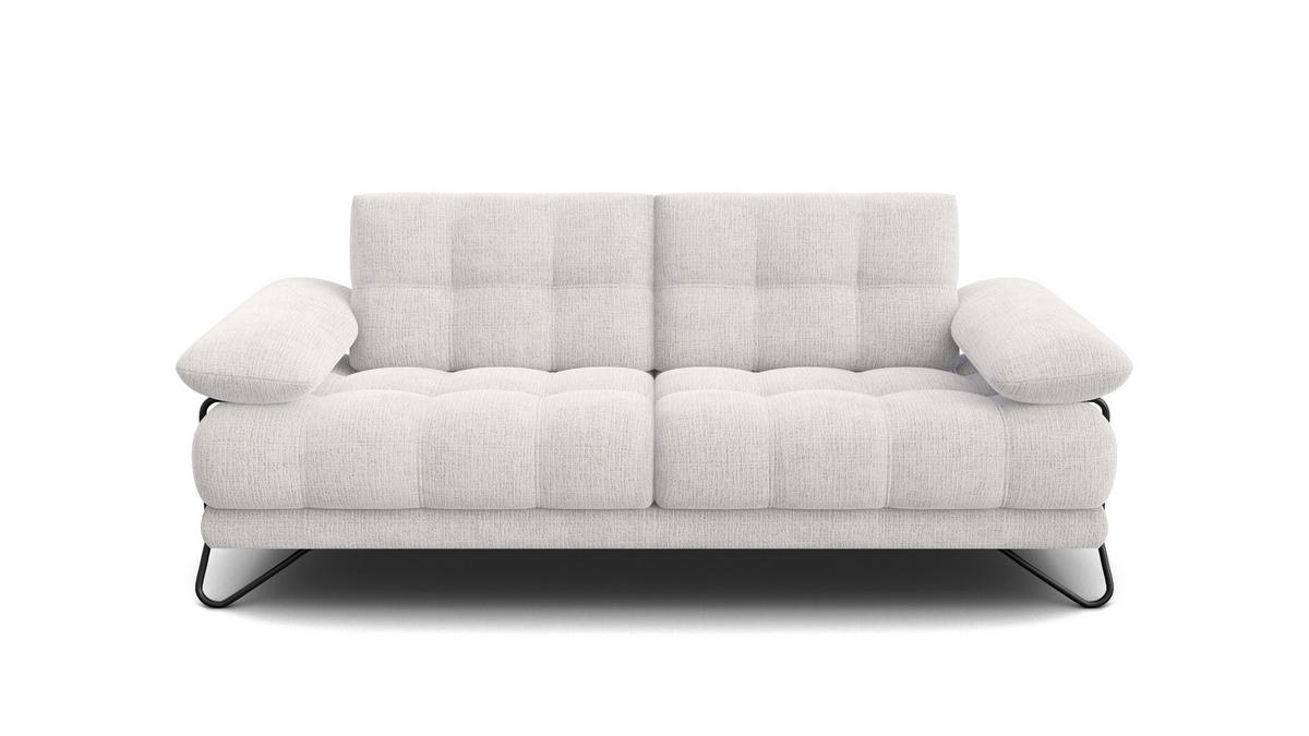 SOFA BUBBARA 2,5-Sitzer, creme - Creme/Schwarz, Holz/Textil (215/87/96cm) - Courtois Laville