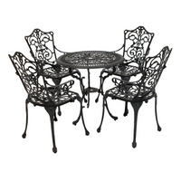 BISTROSET Boulder - Jugendstil - 5-teilig, Aluguss antik grau - Grau, Metall - TPFGarden